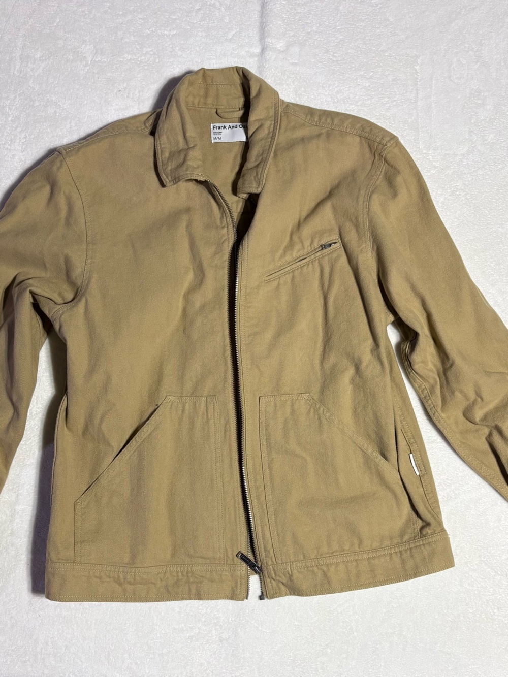 Men's Tan Canvas Zip Jacket